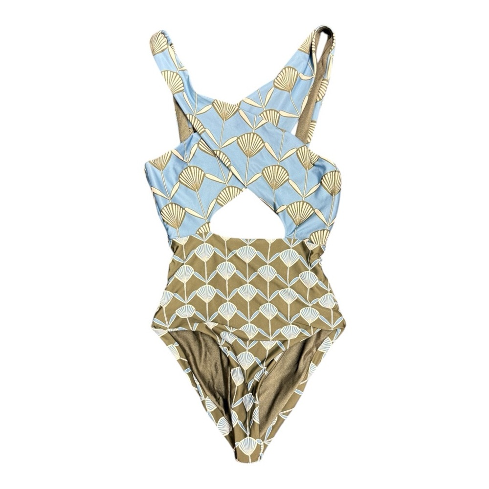 Blue and Green Women's Swimwear - Picture 5 of 9